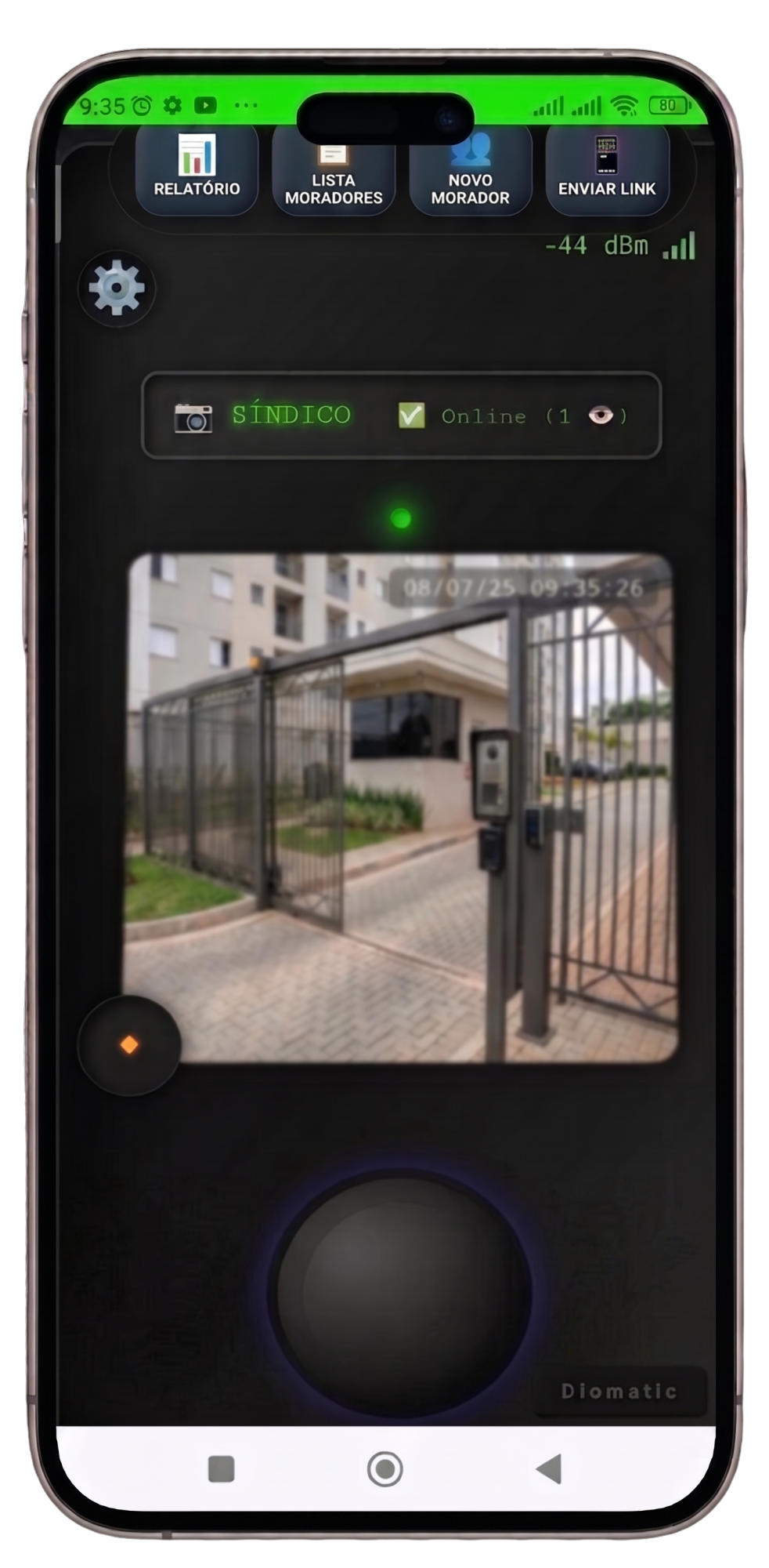App PortaCam em funcionamento